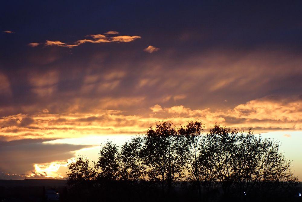 coucher de soleil après les pluies